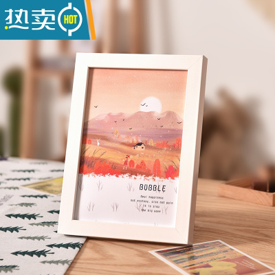 敬平10x10cm A5A4纸油画棒绘画作品装裱展示框手帐小相框可挂摆台画框 白色 6寸[10.2X15.3CM]