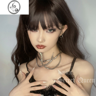 JiMichoker项圈项链银蛇形饰品金色小众个性设计可捏造蛇骨项链女轻奢