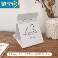 敬平ins风小型镜子女折叠化妆镜台式桌面大号宿舍学生便携随身梳妆镜 蓝色趴趴狗便携式用镜