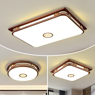 克罗斯塔 新中式吸顶灯时尚轻奢大气客厅红木灯现代简约卧室灯餐厅书房家装灯具