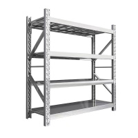 易企采 201不锈钢200*60*200CM 每层承重200KG 仓储货架多层置物架仓库重型落地展示架
