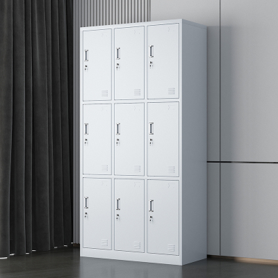 臻远 铁皮柜健身房存包柜员工柜储物柜 9门更衣柜