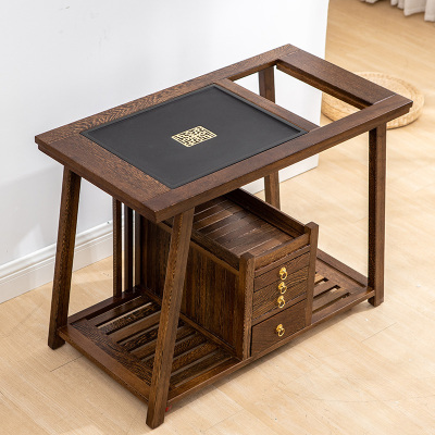 MULTIPOTENT实木茶车功夫茶具茶盘茶桌家用小茶台共赏鸡翅木茶车(雕匠坊)
