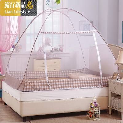 蒙古包蚊帐学生1.2米1.5 1.8m床加密双人蚊账免安装家用单儿童 三维工匠