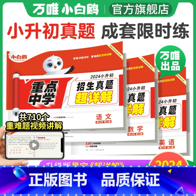 数学❤小升初真题[套卷]1本 [正版]2024万唯小白鸥小升初真题卷数学语文英语毕业分班考试卷重点中学2023招生分班真