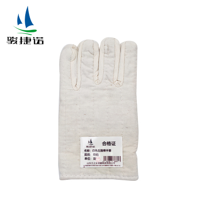 骏捷诺白色五指棉手套均码/双