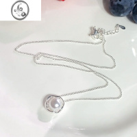 JiMis925银项链女款珍珠项链轻奢小众颈链锁骨链女高级感首饰圆圈吊坠