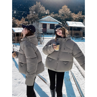 宽松连帽女棉衣年秋冬季新款面包服短款小个子加厚女棉服外套