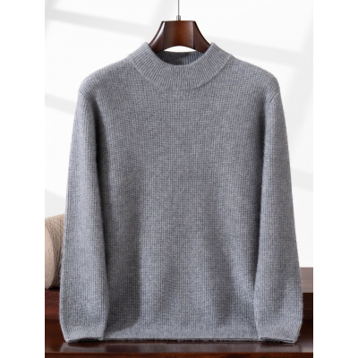 七针半高领山羊绒衫男冬季时尚保暖厚商务休闲大码针织打底毛衣厚