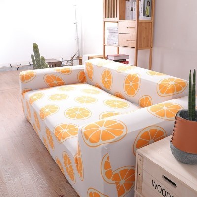 沙发套罩全包萬能套弹力通用型防滑懒人沙发罩皮沙发垫巾全盖 心想事橙 M号[一般适145-185cm](尺寸可以咨询客服)