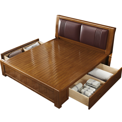 臻远 ZY-SMC-159 实木床 1.8*2.0米抽屉高箱 单位:1张