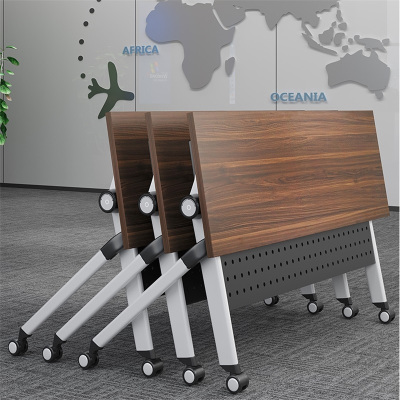 易企采 1200*600*750mm 办公家具折叠培训桌移动会议桌会议室桌子会议条桌双层办公桌户外宣传桌折叠桌