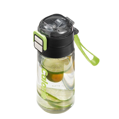 希乐塑料杯620ml耐用双饮户外便携墨黑XL-2428