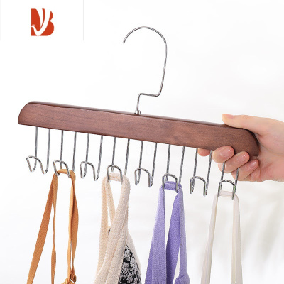 三维工匠木质波浪衣架家用挂衣宿舍领带晾内衣吊带背心包包收纳器多