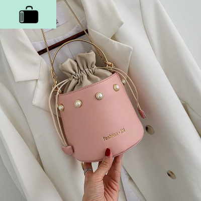 夏天韩版百搭水桶小包包女新款2020ins迷你手提链条单肩斜挎包潮NEW LAKE女斜挎包