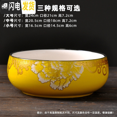 三维工匠水仙花盆铜钱水培花盆陶瓷无孔大室内碗莲荷花金钱专用盆 款式-8 小花盆容器