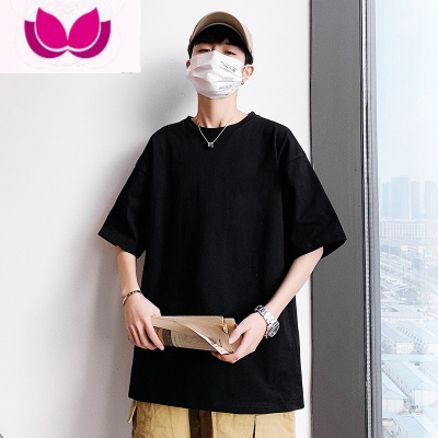 七斓夏季纯色短袖T恤男士潮牌半袖宽松体恤港风百搭ins潮男生衣服