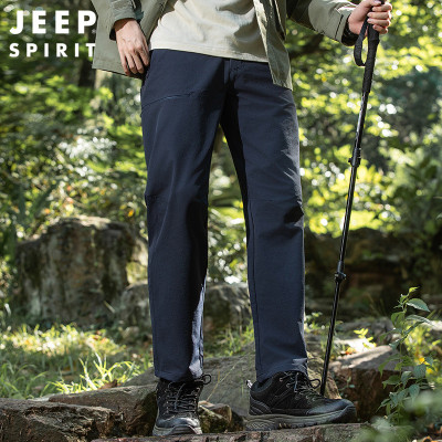 JEEP SPIRIT青年运动时尚冲锋裤男秋冬季防水防风秋冬修身软壳旅行登山