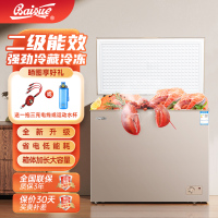 白雪冷柜BD/C305DS商用冰柜香槟金冷冻冷藏转换冷冻箱305升大容量