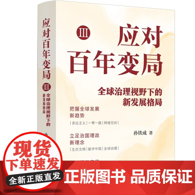2025新书 应对百年变局 Ⅲ 全球治理视野下的新发展格局 孙铁成 著 中国法治出版社 9787521649567