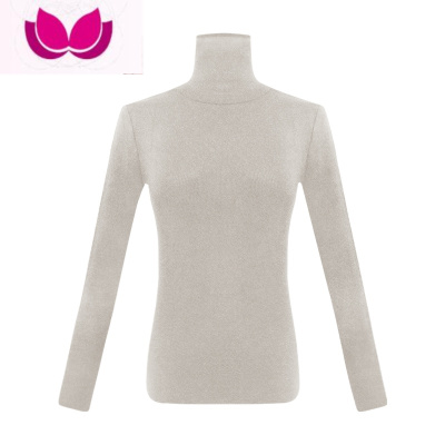 七斓黑色上衣紧身弹力堆堆领内搭打底衫高领加厚保暖长袖加绒T恤女春