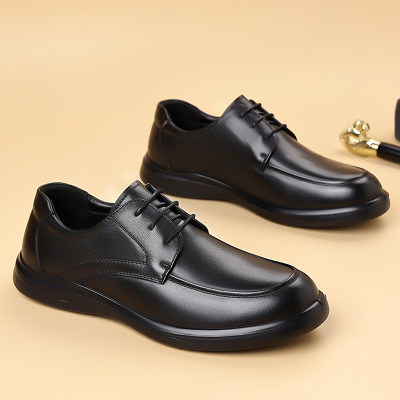 休闲皮鞋男士简约正装商务皮鞋新款时尚百搭爸爸男鞋
