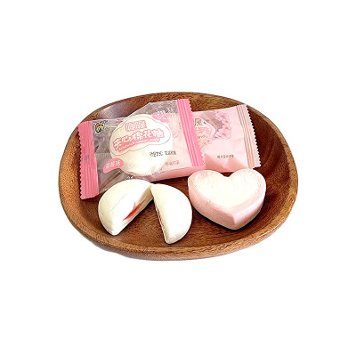 喔喔棉花糖爱心形夹心棉花糖草莓味散装婚庆结婚喜糖零食品500g