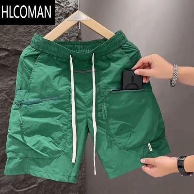 HLCOMAN日系机能工装短裤男夏季速干冰丝休闲五分裤宽松直筒运动四分中裤