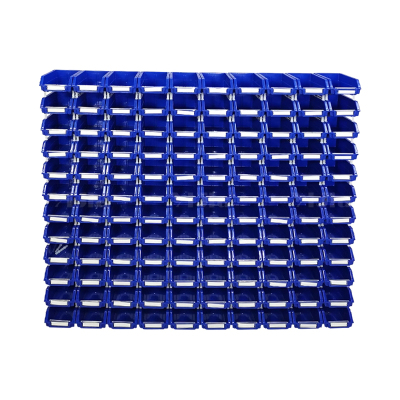 翌嘉YJ4121758 斜口组合式零件盒收纳分类货架型盒箱 蓝色 120只装 1010*160*1100