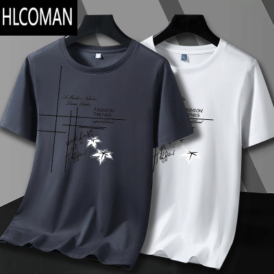 HLCOMAN()冰丝莫代尔棉t恤男夏季大码速干薄款上衣短袖男体恤