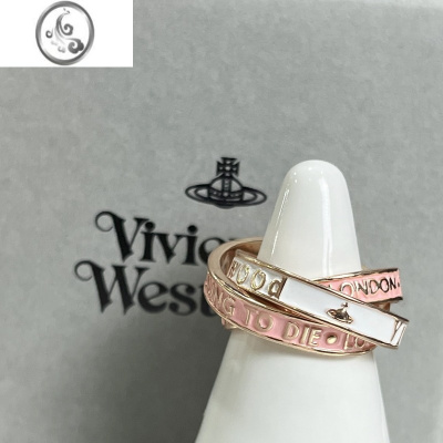 JiMiVivienne西太后新款珐琅滴油三环字母土星戒指女小众高级轻奢指环