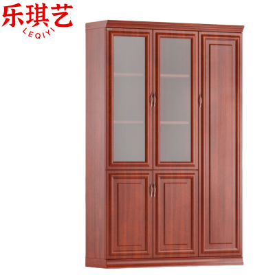 乐琪艺三门书柜实木文件柜150*50*200cm台