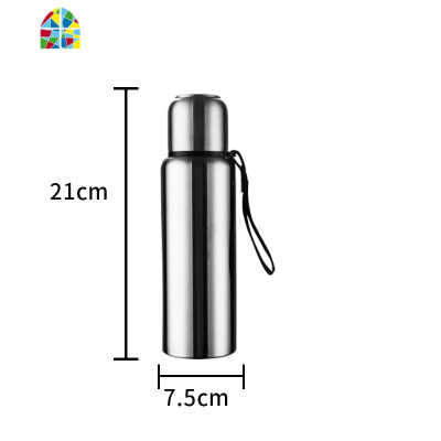 封后全钢304不锈钢保温杯大容量男1000ml水杯便携户外学生女大号水 黑色304不锈钢旅行壶1000ML(24H长效保