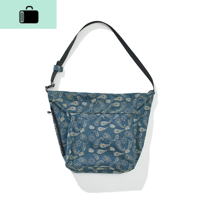 DBSC潮牌经典腰果花单肩斜挎包休闲潮流大容量书包工装机能男包包NEW LAKE 蓝色男士斜挎包