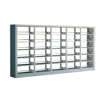 臻远ZY4072615 钢制书架资料架 双面6层一列五组白色 4600*450*2000mm