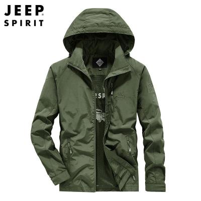 JEEPspirit春秋季连帽夹克男舒适透气男士外套休闲外套7899