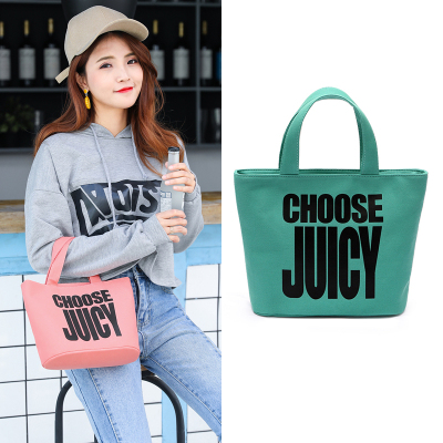 家柏饰(CORATED)韩版清新加厚饭盒袋手拎帆布袋子妈咪包女手提带饭午餐便当包