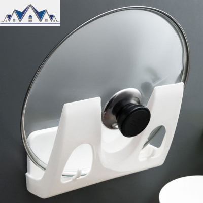 新款多功能免打孔厨房大锅盖架壁挂式多功能砧板收纳架菜板置物架 三维工匠