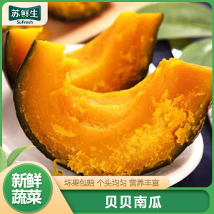 [苏鲜生]贝贝小南瓜 新鲜蔬菜 净重3斤 新鲜采摘 软糯香甜