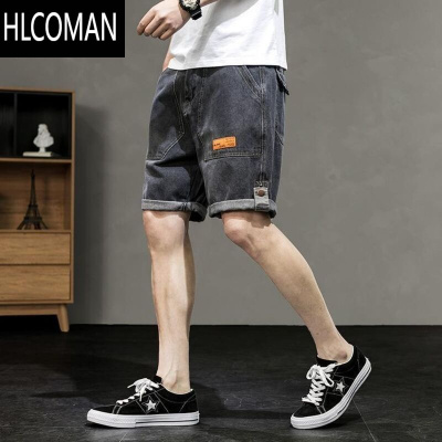 HLCOMAN短裤夏天直筒网红灰色马裤工装男牛仔五分裤男士宽松中裤薄款潮牌