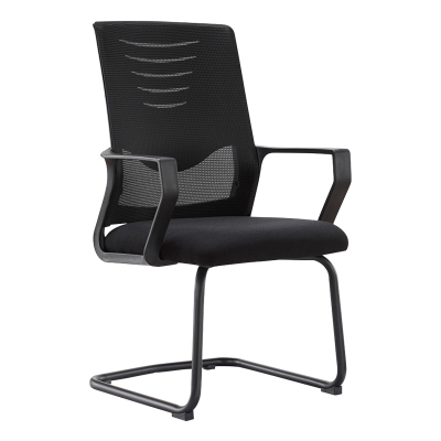翌嘉 YJ-20095 办公椅人体工学椅会议椅 黑色弓形椅