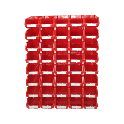 翌嘉YJ4121759 斜口组合式零件盒收纳分类货架型盒箱 红色 40只装 740*240*1140