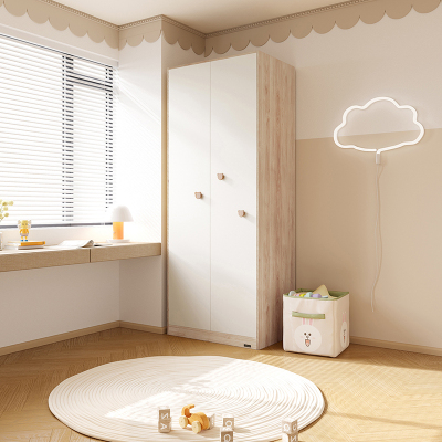 全友家居 北欧简约儿童衣柜 二门平开门衣柜 多区储物室青少年储物柜