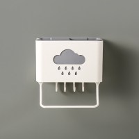 筷子笼家用厨房置物架壁挂式筷子笼筷篓镂空沥水餐具勺子收纳架 敬平 灰白[悬挂款]筷笼