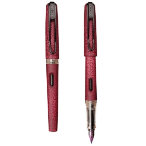 英雄(HERO)钢笔 367裂纹学生练字正姿铱金墨水笔(赠6支墨囊) EF尖 红色EF