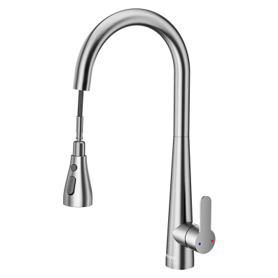 ARROW箭牌4170枪灰抽拉式冷热水防溅万向可旋转洗菜盆水槽厨房水龙头