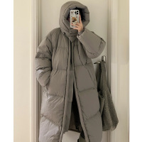 年新款冬季泡芙柔软棉服女中长款过膝大被子时尚宽松加厚外套