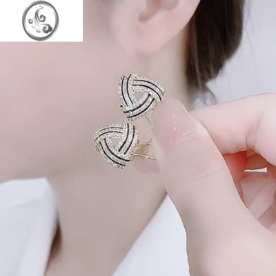 JiMi高级感气质轻奢几何耳环女简约三角形银针耳钉2021年新款潮秋冬款