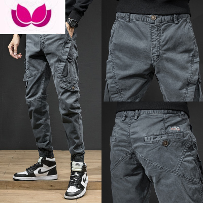 七斓工装裤男潮牌束脚修身春季高街痞帅潮流百搭男士休闲裤子男款