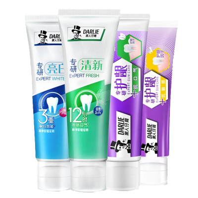 好来DARLIE 专研亮白护龈牙膏去牙渍烟渍美白清新口气 4支480g 单位:套